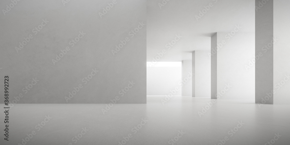 Poster abstract architecture space, interior with concrete wall. 3d render.