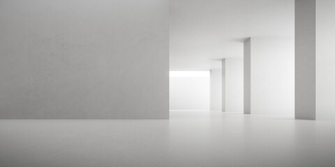 Abstract architecture space, Interior with concrete wall. 3d render.