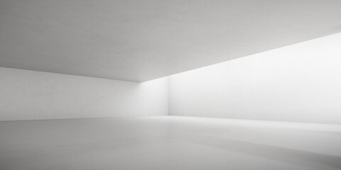 Fototapeta premium Abstract architecture space, Interior with concrete wall. 3d render.