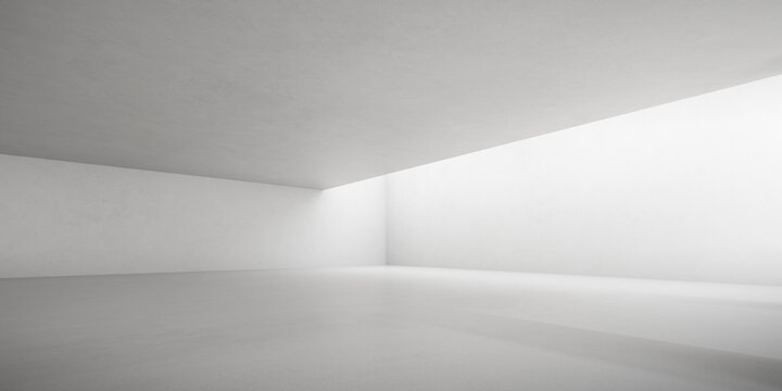 Abstract architecture space, Interior with concrete wall. 3d render. © nuchao