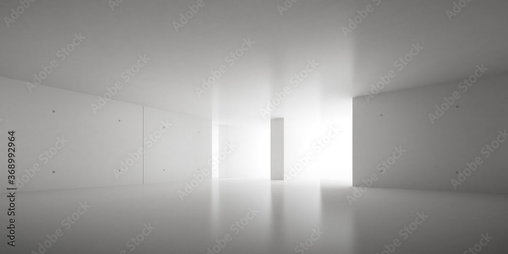 Poster abstract architecture space, interior with concrete wall. 3d render.