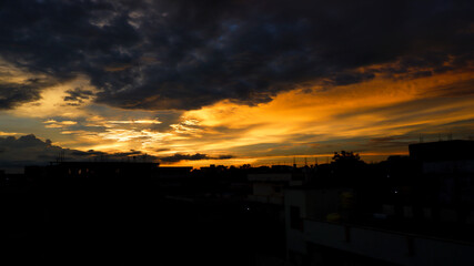 evening golden color clouds sunset