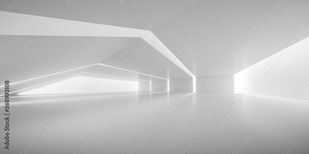 Poster abstract architecture space, interior with concrete wall. 3d render.