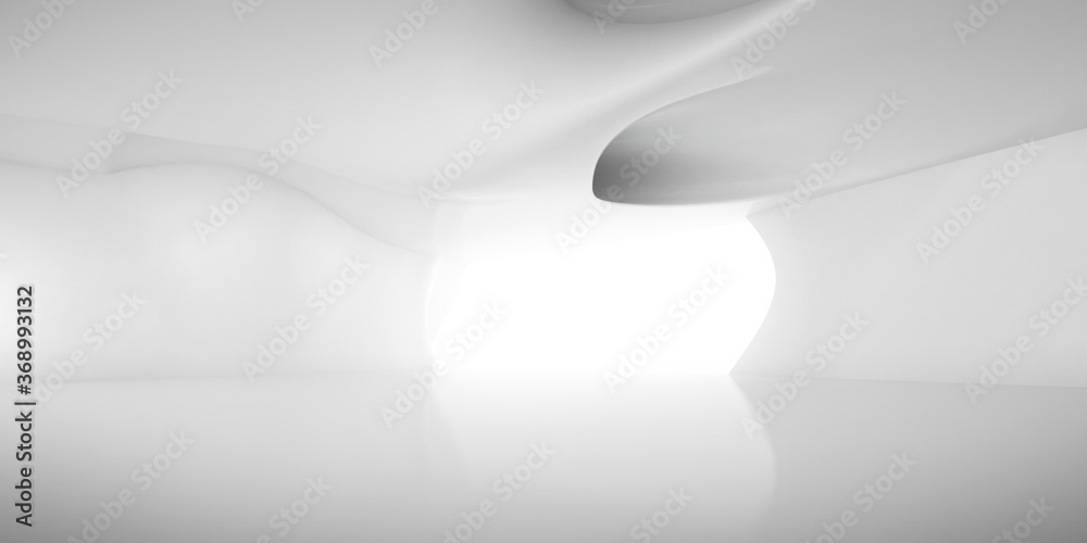Poster abstract futuristic architecture space, interior with concrete wall. 3d render.