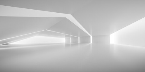 Abstract architecture space, Interior with concrete wall. 3d render.