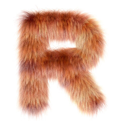 3d Fox cartoon funny creative fur letter R