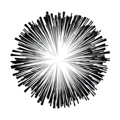 Obraz premium Radial speed Lines in Circle Form for comic books . fireworks Explosion background . Vector Illustration . Starburst round Logo . Circular Design element . Abstract Geometric star rays . Sunburst .