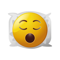 sleep emoticon on white background