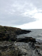 Fototapeta na wymiar Brittany cliffs in calm weather