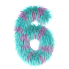 3d cartoon fun animal fur number 6