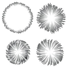Radial speed Lines in Circle Form for comic books . fireworks Explosion background . Vector Illustration . Starburst
 round Logo . Circular Design element . Abstract Geometric star rays . Sunburst .
