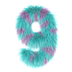 3d cartoon fun animal fur number 9