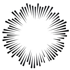 Radial speed Lines in Circle Form for comic books . fireworks Explosion background . Vector Illustration . Starburst
 round Logo . Circular Design element . Abstract Geometric star rays . Sunburst .