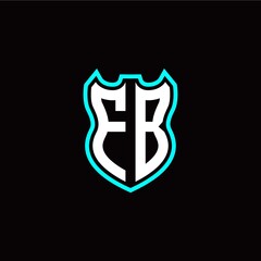 F B initial logo design with shield shape