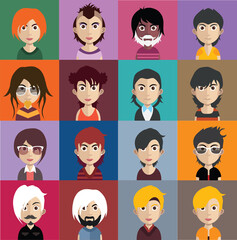 Collection of avatars ( Man and woman Characters )