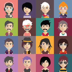 Collection of avatars ( Man and woman Characters )
