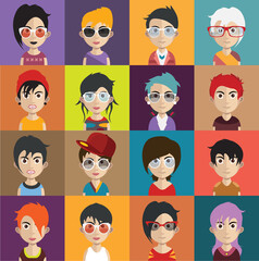 Collection of avatars ( Man and woman Characters )