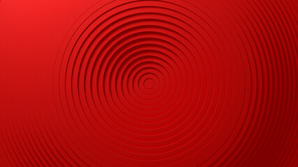 Abstract circles pattern with offset effect and smooth red color. Animation of red blank rings. Abstract background for business presentation. Seamless loop 4k 3D render