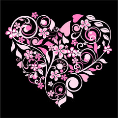 abstract floral heart