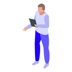 Clipboard personal trainer icon. Isometric of clipboard personal trainer vector icon for web design isolated on white background