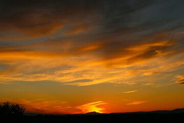 Fototapeta na wymiar Summer sunset over Mont Ventoux in Provence