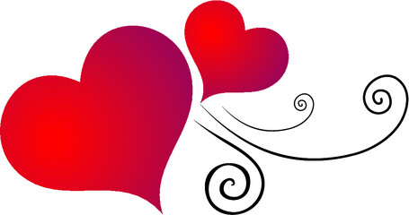red hearts on white background