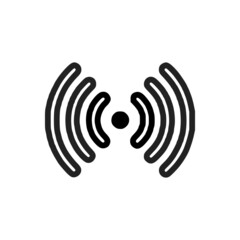 vector illustration of network antenna and wifi outline icon