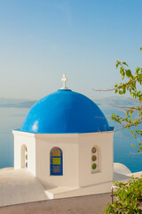 Fototapeta na wymiar Blue dome of Greek Orthodox church