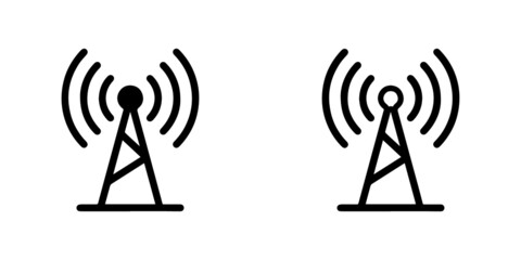 set of vector illustration icon of network antenna and wifi