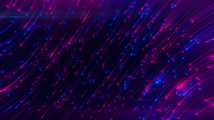 Obraz premium Abstract neon background from light lines swirling in space. 3d illustration