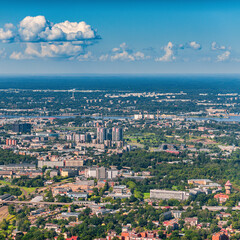aerial view over the Riga city