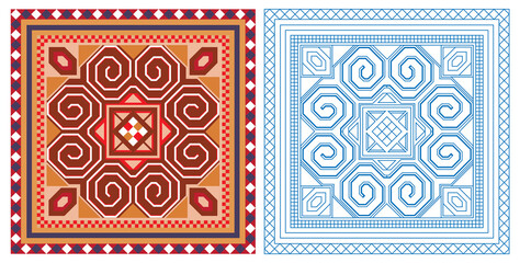 Vietnamese brocade pattern (5) - tile pattern style