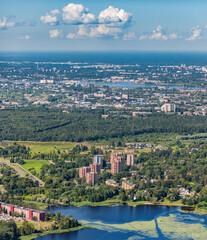 Fototapeta premium aerial view over the Riga city