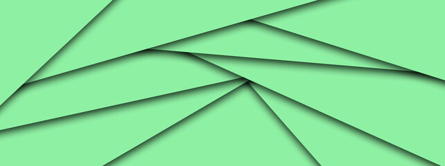 Green modern background with colorful triangles. Beautiful geometric 3d layers illustration