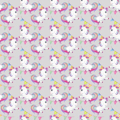 Seamless Watercolor Pattern with unicorns