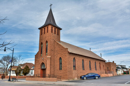 Winslow, Arizona, United States of America - January 4, 2017. St Josephs Church of the Catholic Community of Winslow, AZ