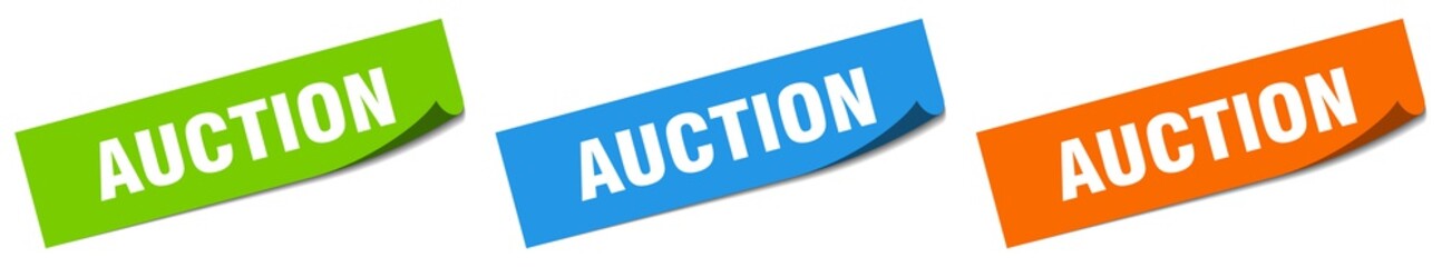 auction paper peeler sign set. auction sticker