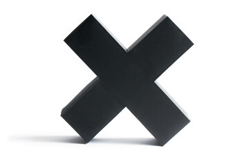 Paperillustration black cross on a white background