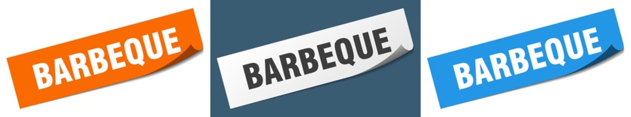 barbeque paper peeler sign set. barbeque sticker