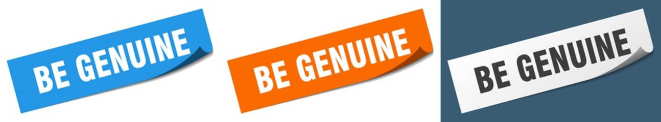 be genuine paper peeler sign set. be genuine sticker