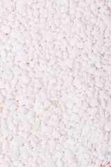 Densely distributed white stone particles