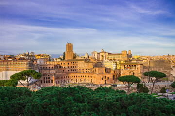Fototapeta na wymiar Panorama of Rome from the Capitoline hill