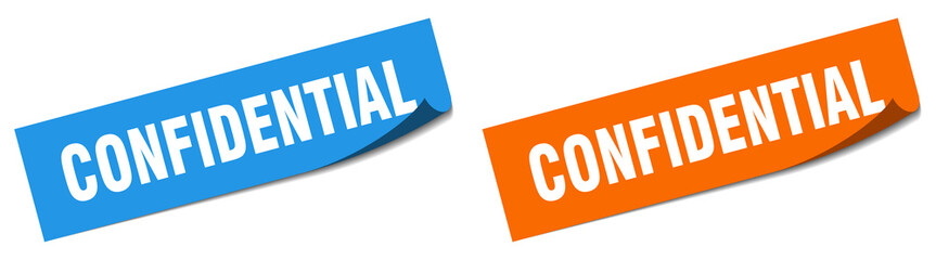 confidential paper peeler sign set. confidential sticker