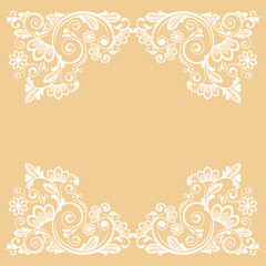 Vintage abstract floral ornament with decorative flowers for design