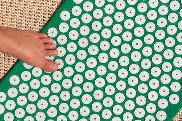 Massage mat for acupuncture with foot.