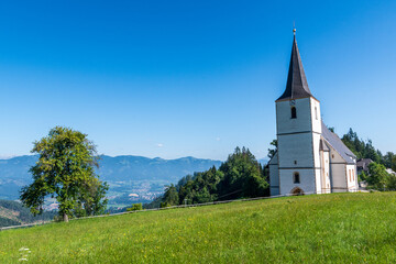Fototapeta na wymiar pilgrimage church at Frauenberg, Styria, Austria