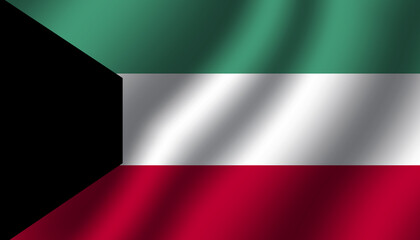 kuwait national wavy flag vector illustration