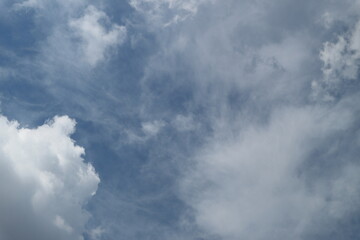 Fototapeta na wymiar White clouds against blue sky background