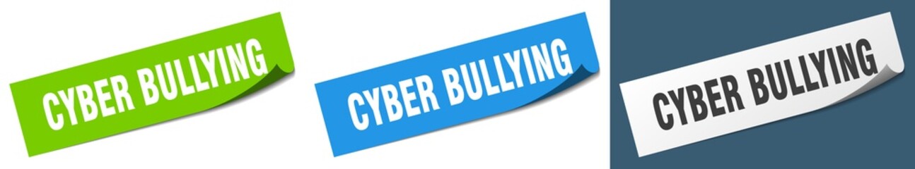 cyber bullying paper peeler sign set. cyber bullying sticker