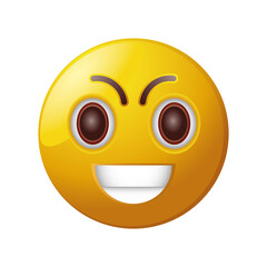 angry emoticon in white background